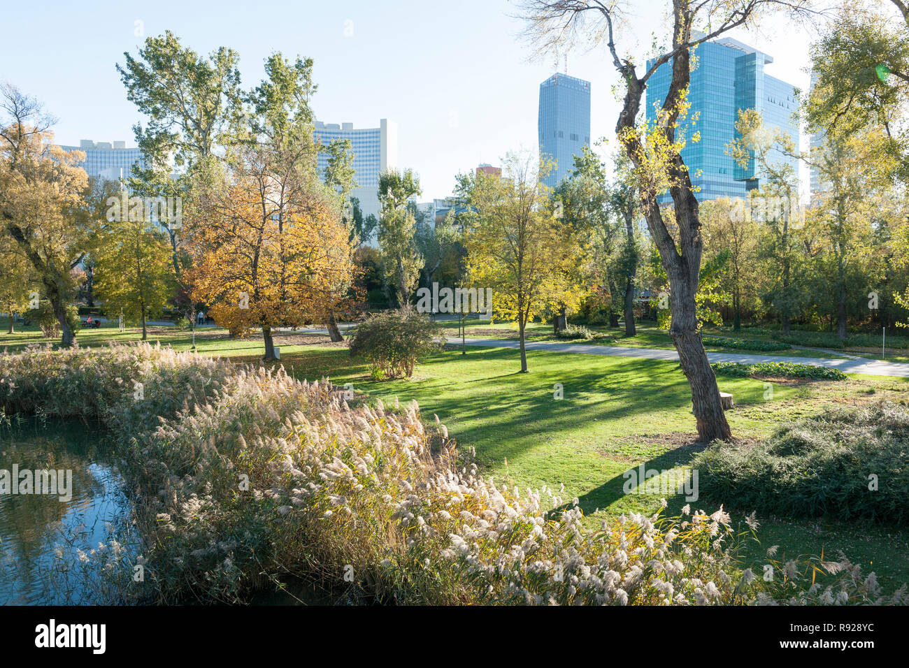 Donau park, al parco del Danubio, Vienna Foto Stock