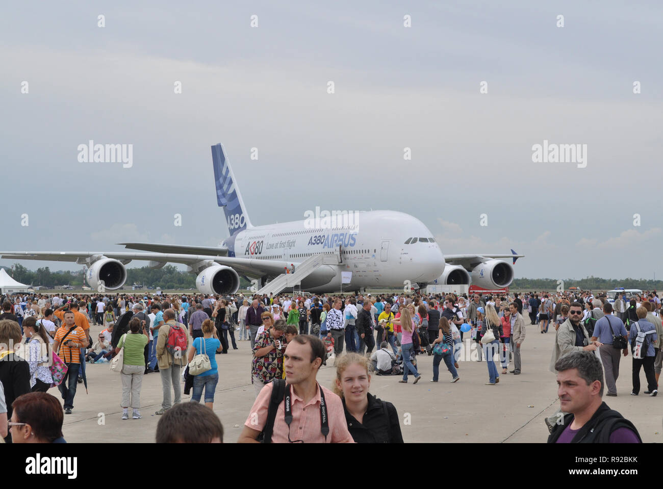 Zhukovsky, Russia. 20 agosto 2011. Spettacolo aereo MAKS-2011. Airbus A-380 Airliner Foto Stock