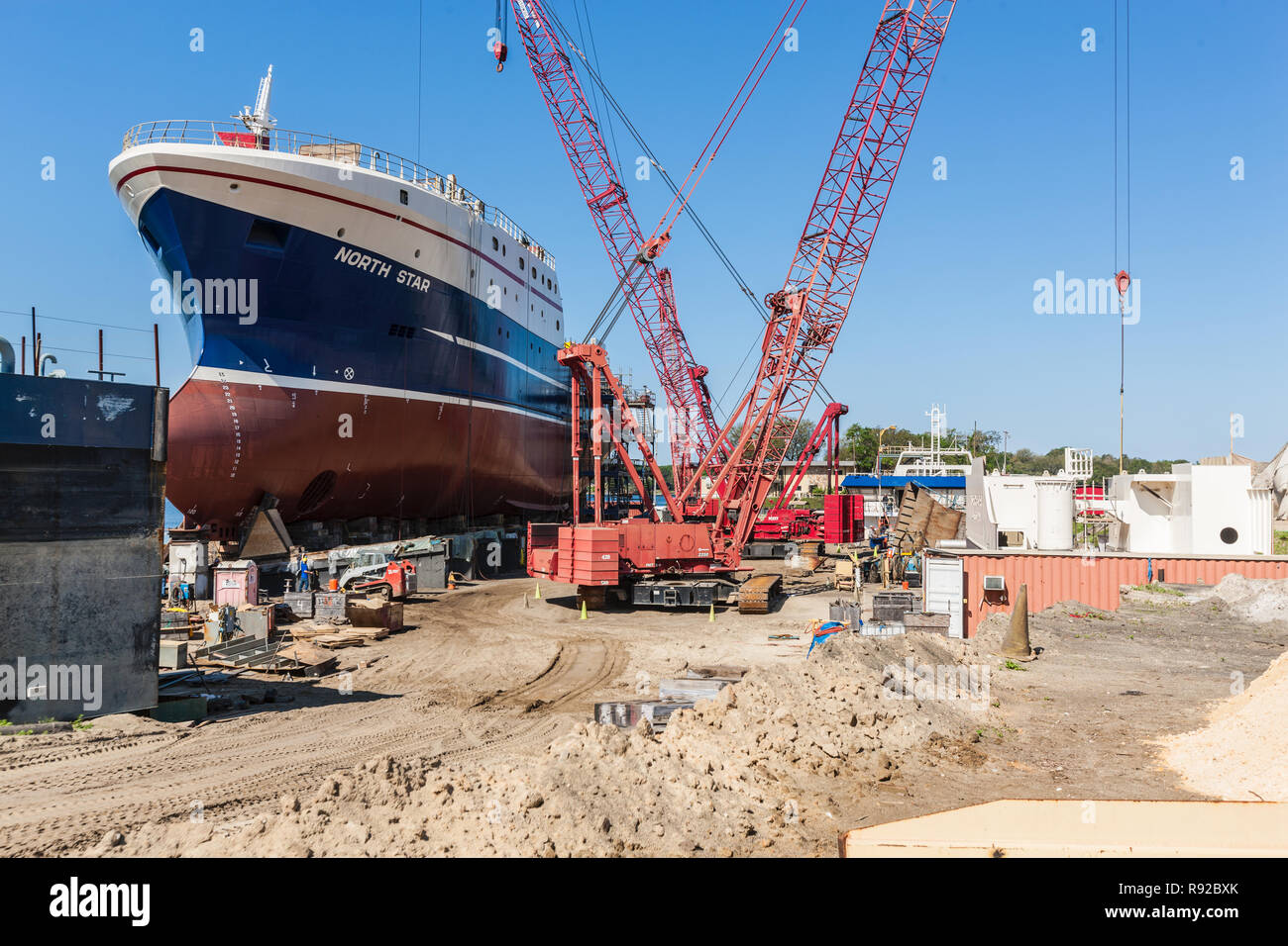La COSTRUZIONE NAVALE Foto Stock
