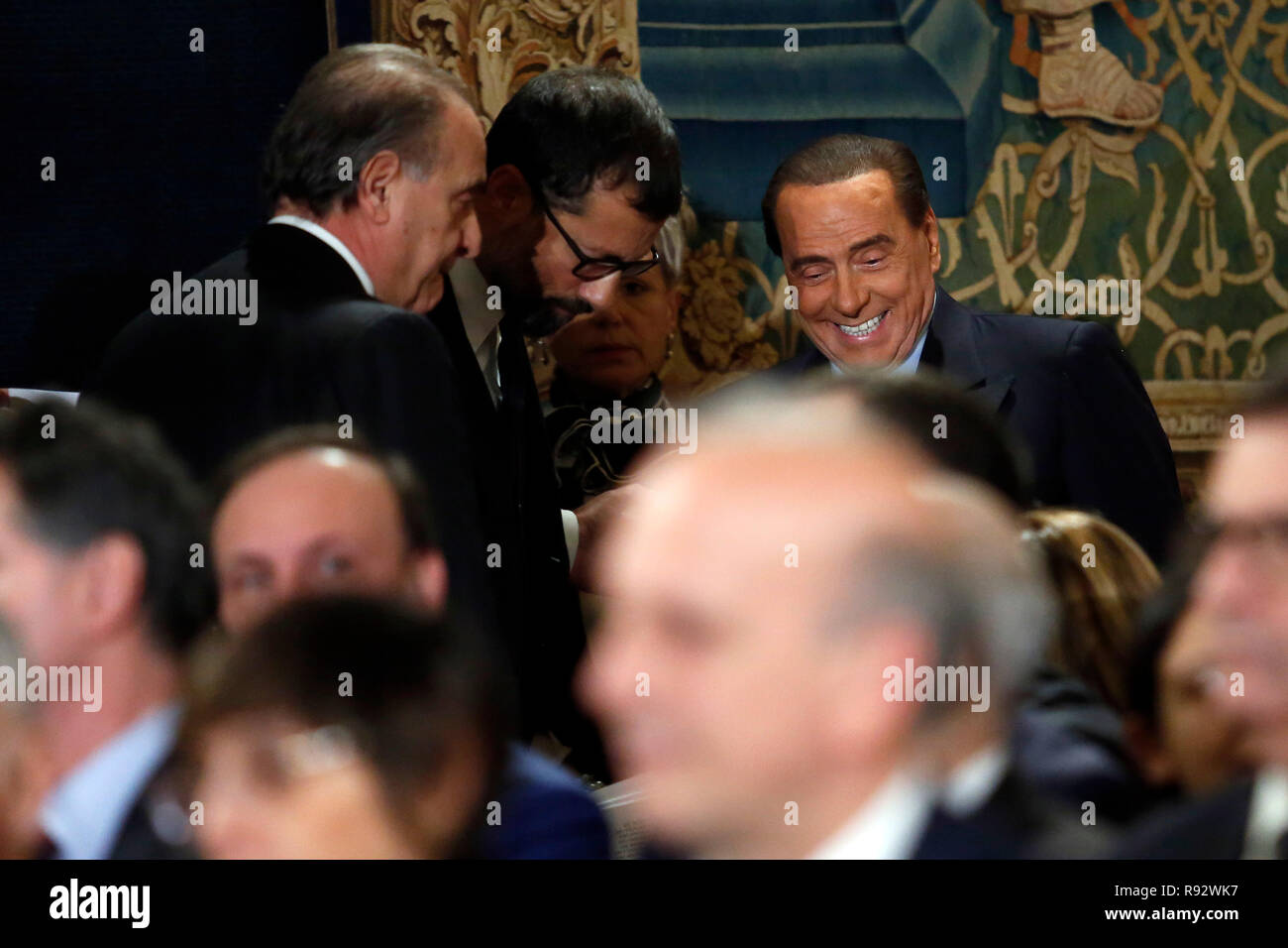 Auguri Di Natale Berlusconi.Roma Italia Xix Dec 2018 Silvio Berlusconi Roma Il 19 Dicembre 2018 Il Quirinale Tradizionale Scambio