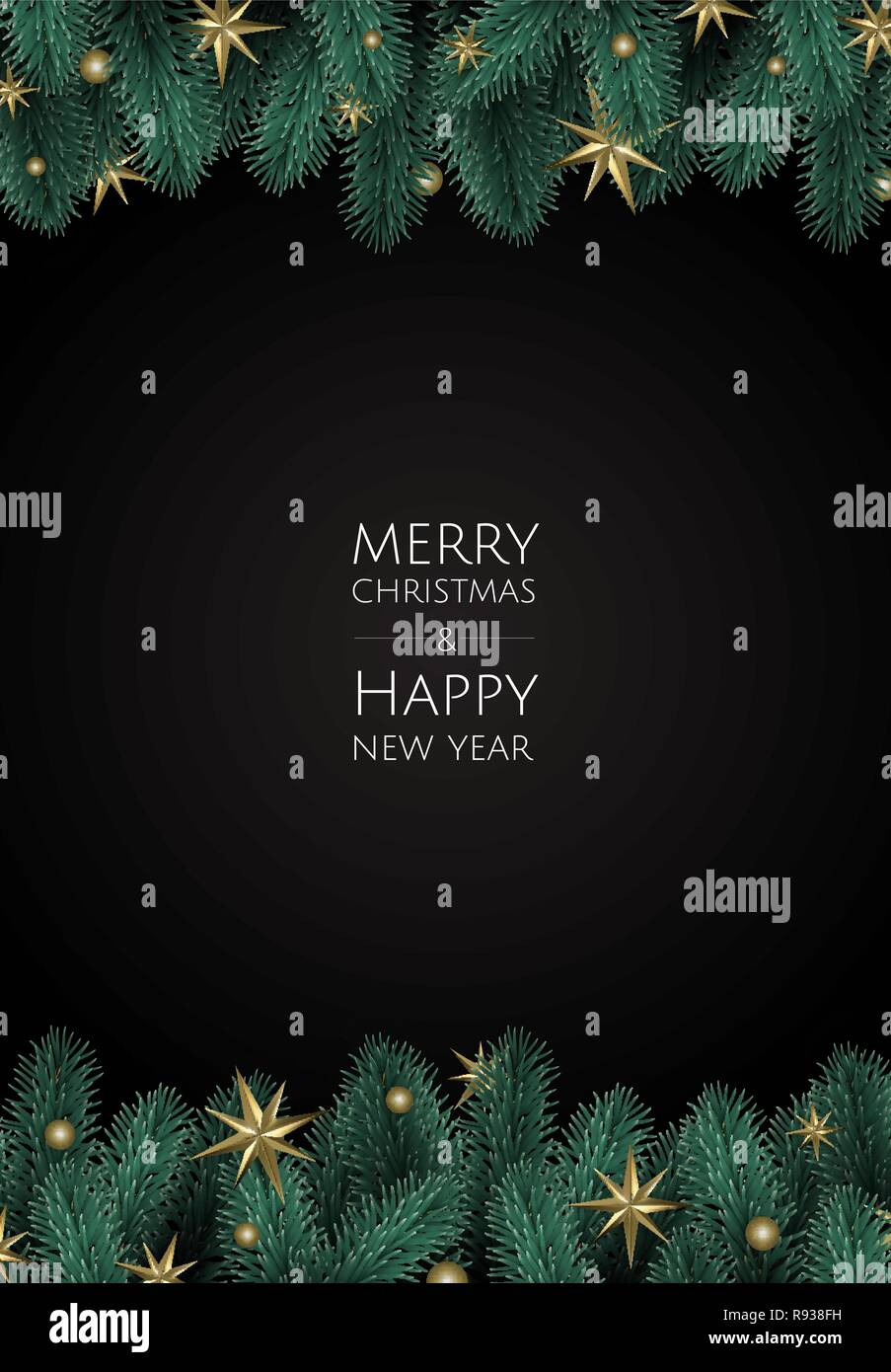 Buon Natale e Felice Anno Nuovo. Xmas sfondo con scatola regalo, fiocchi di neve e le sfere di design. Illustrazione Vettoriale