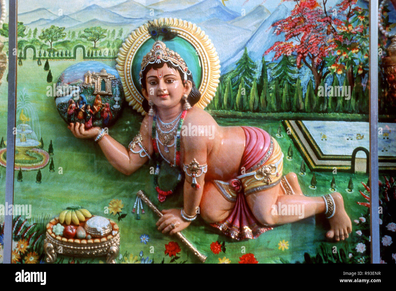 Dipinti del bambino Krishna Foto Stock