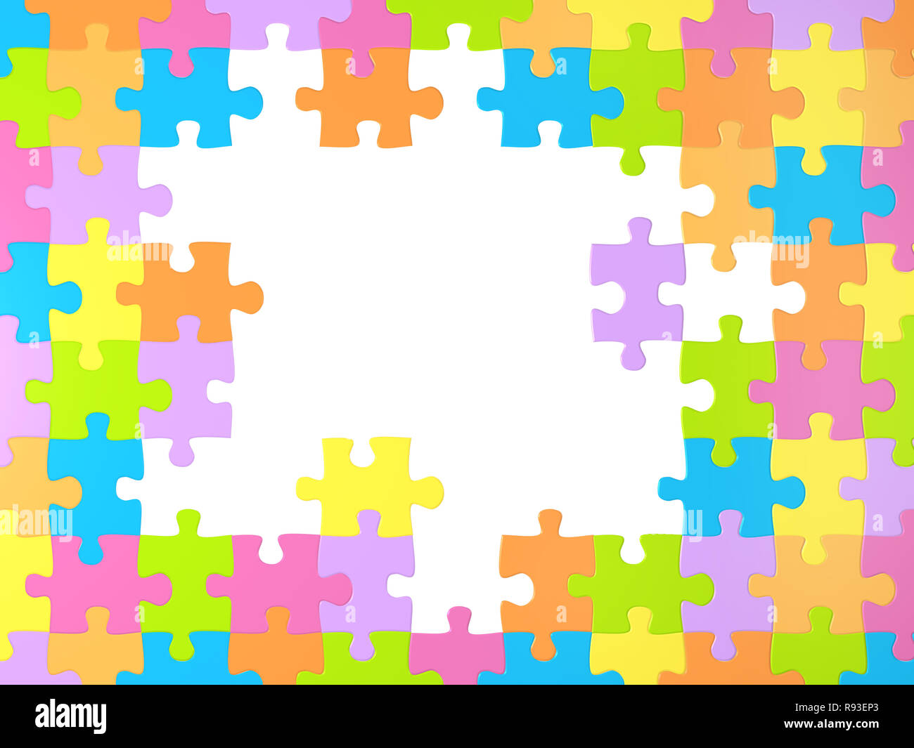 Sfondo con molti puzzle colorato Foto Stock