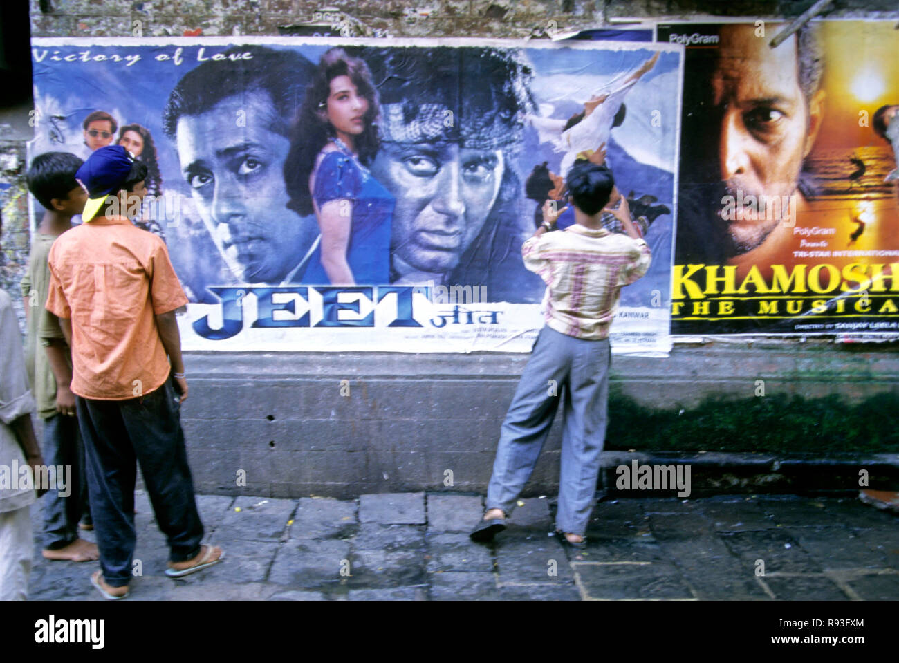 Manifesti di film, Bombay, India Foto Stock