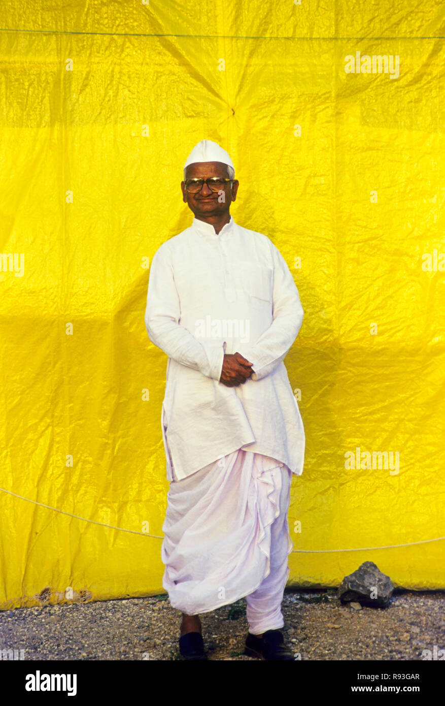 Anna Hazare, civico crociato, Mumbai Bombay, Maharashtra, India MODELLO DI RILASCIO NON DISPONIBILE Foto Stock