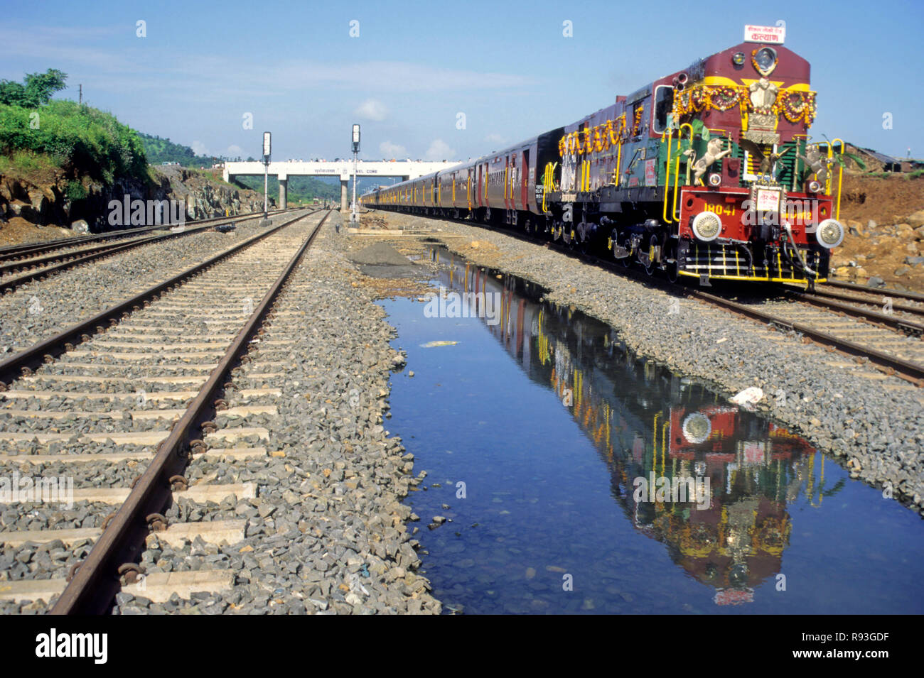 Ferrovie Konkan, Maharashtra, India Foto Stock