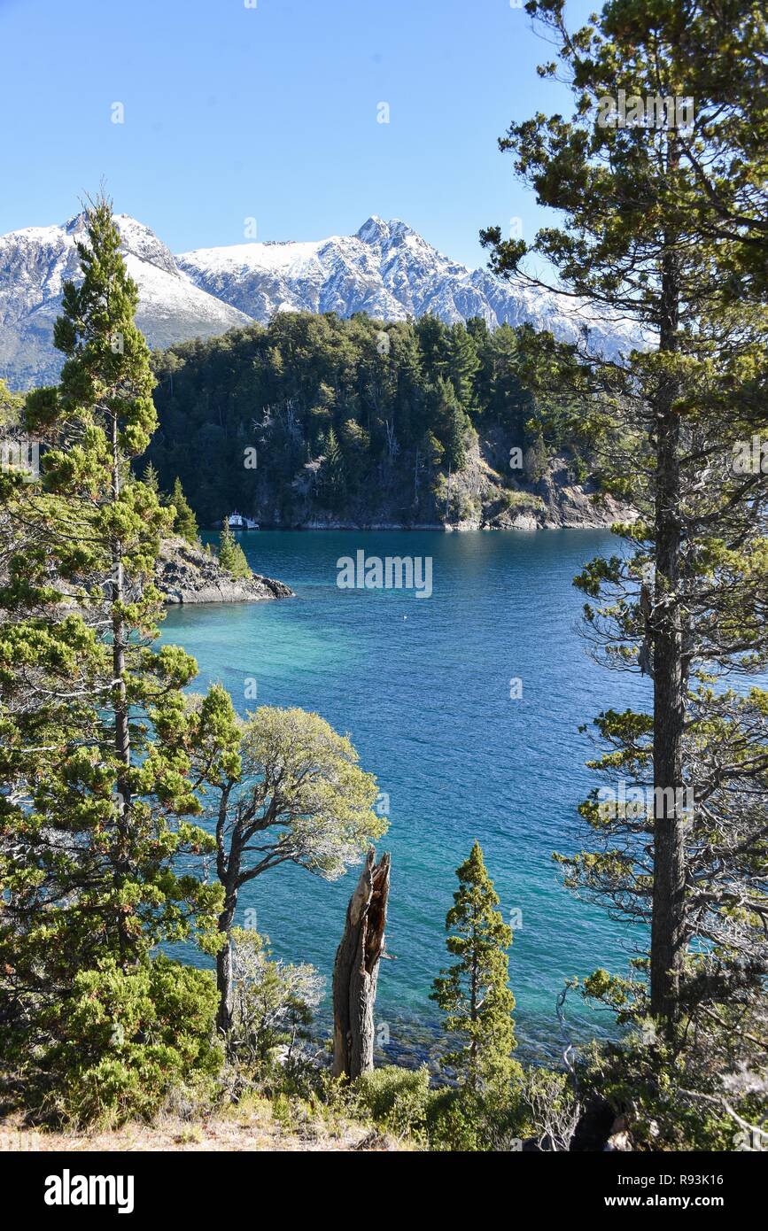 Lago Nahuel Huapi vicino a Bariloche, Ruta 40, Patagonia, Argentina Foto Stock