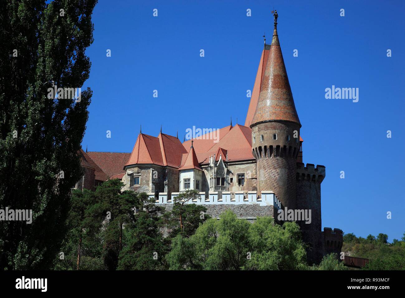 Castelul Huniazilor, Corvin Castello o Castello di Hunedoara, Hunedoara, Siebenbürgen, Romania Foto Stock