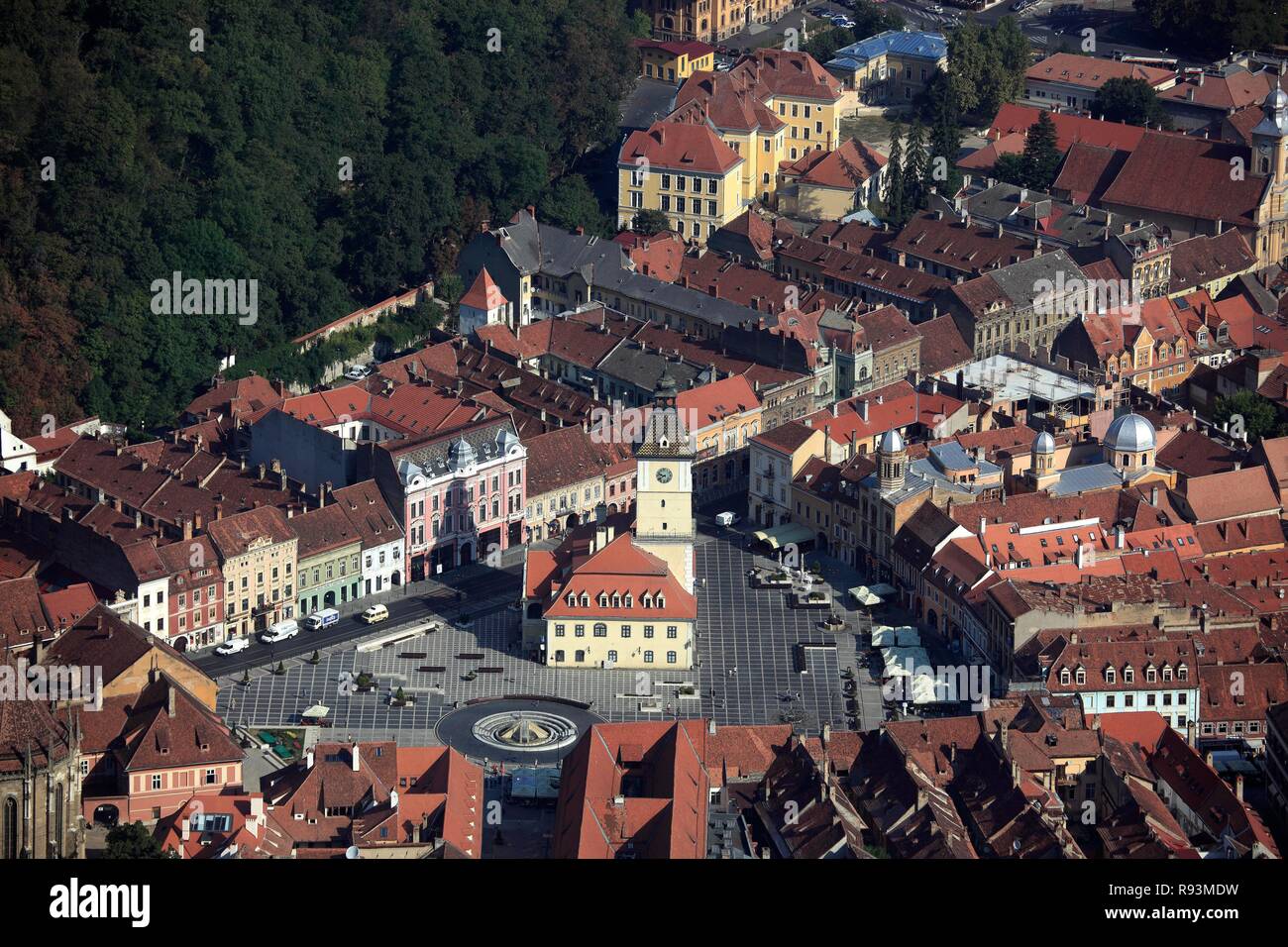 Ex Brasov City Hall, Casa Primariei, ora museo storico, nel centro storico della città in Piazza del Consiglio o Piata Sfatului Foto Stock