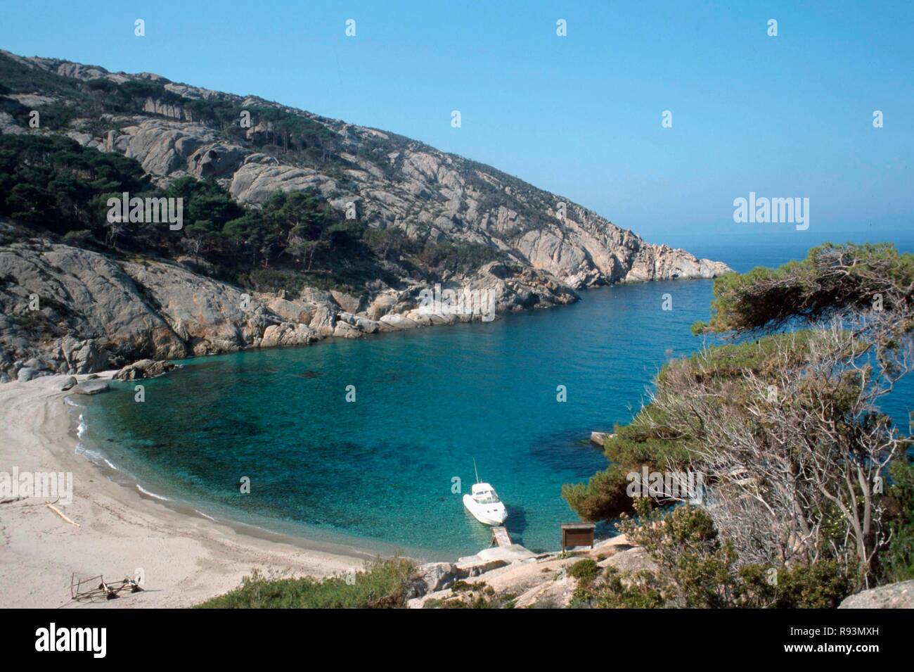 Cala Maestra, isola di Montecristo, Parco Nazionale Arcipelago Toscano, Toscana, Italia. Foto © Riccardo Venturi/Sintesi/Alamy Stock Photo Foto Stock