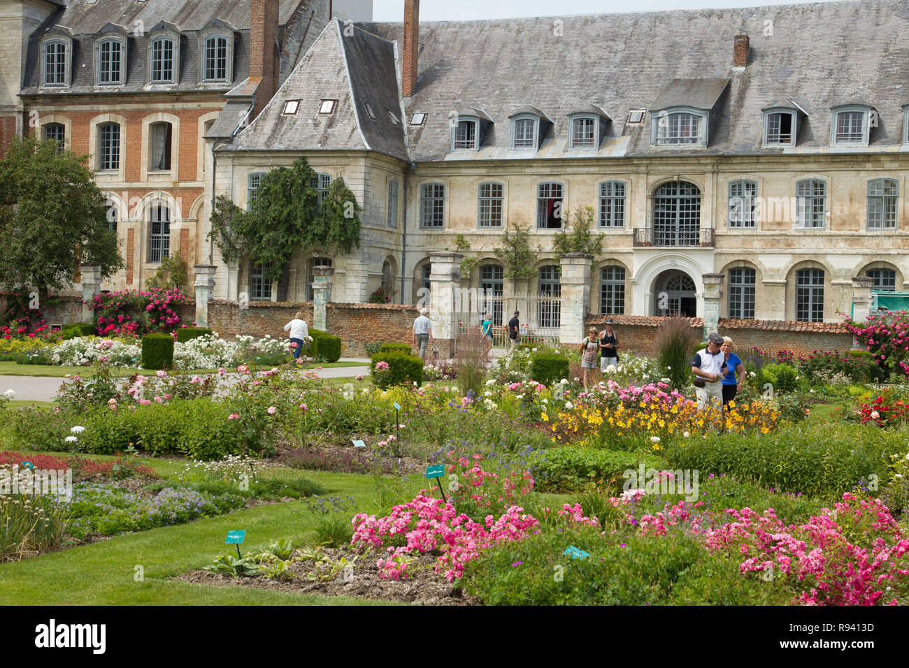 Giardini della Abbazia Cistercense di Valloires , premiato con il "Jardin remarquable' etichetta (notevole Giardino di Francia) dal ministero francese della Cultura Foto Stock