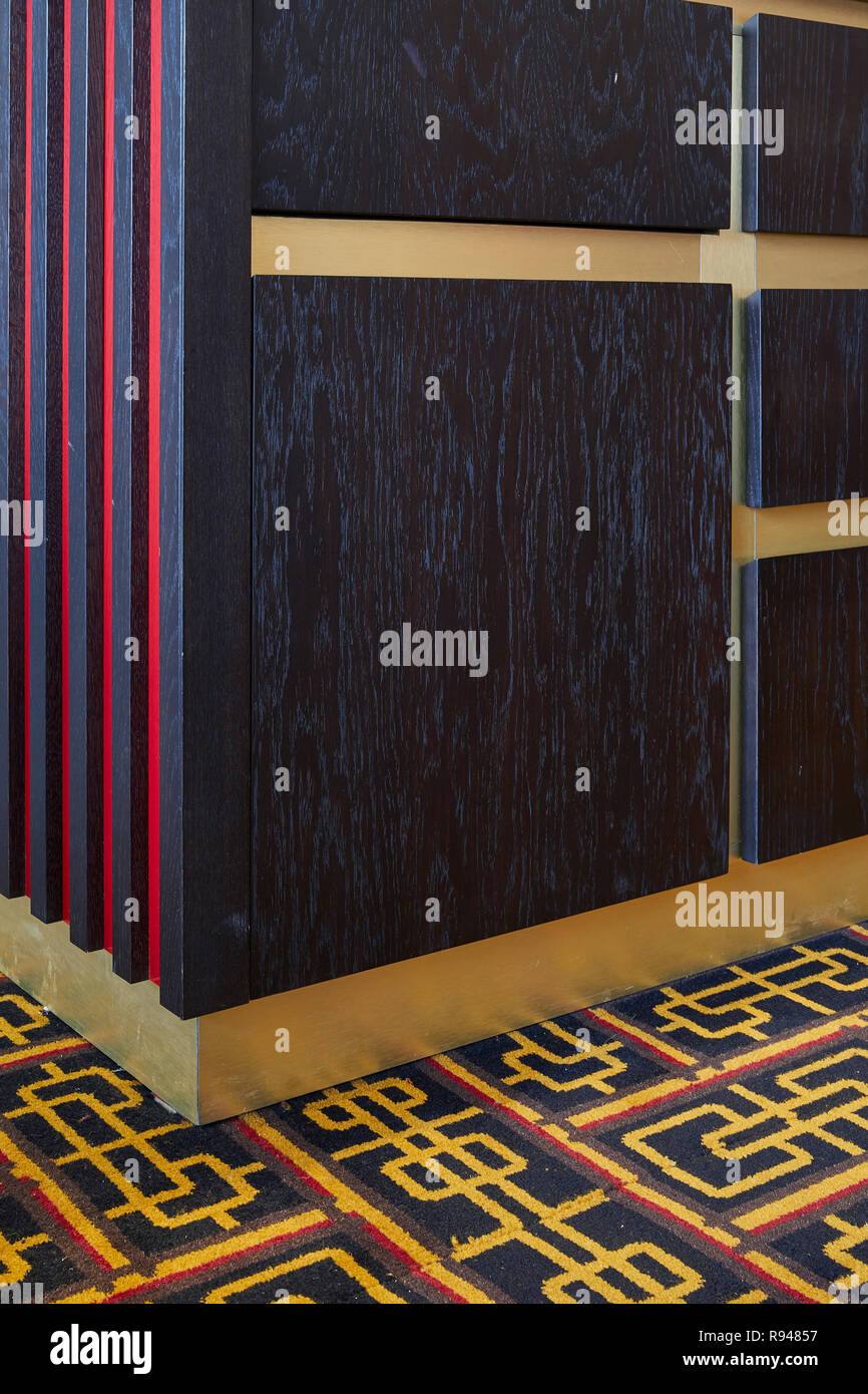 Rivestimento pareti e tappeti personalizzati. Royal China Club, London, Regno Unito. Architetto: duro + Trevillion architetti, 2018. Foto Stock
