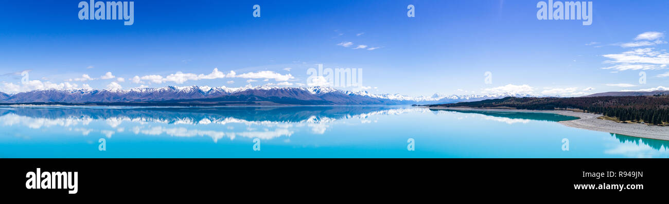 Lago Pukaki Canterbury Nuova Zelanda Foto Stock