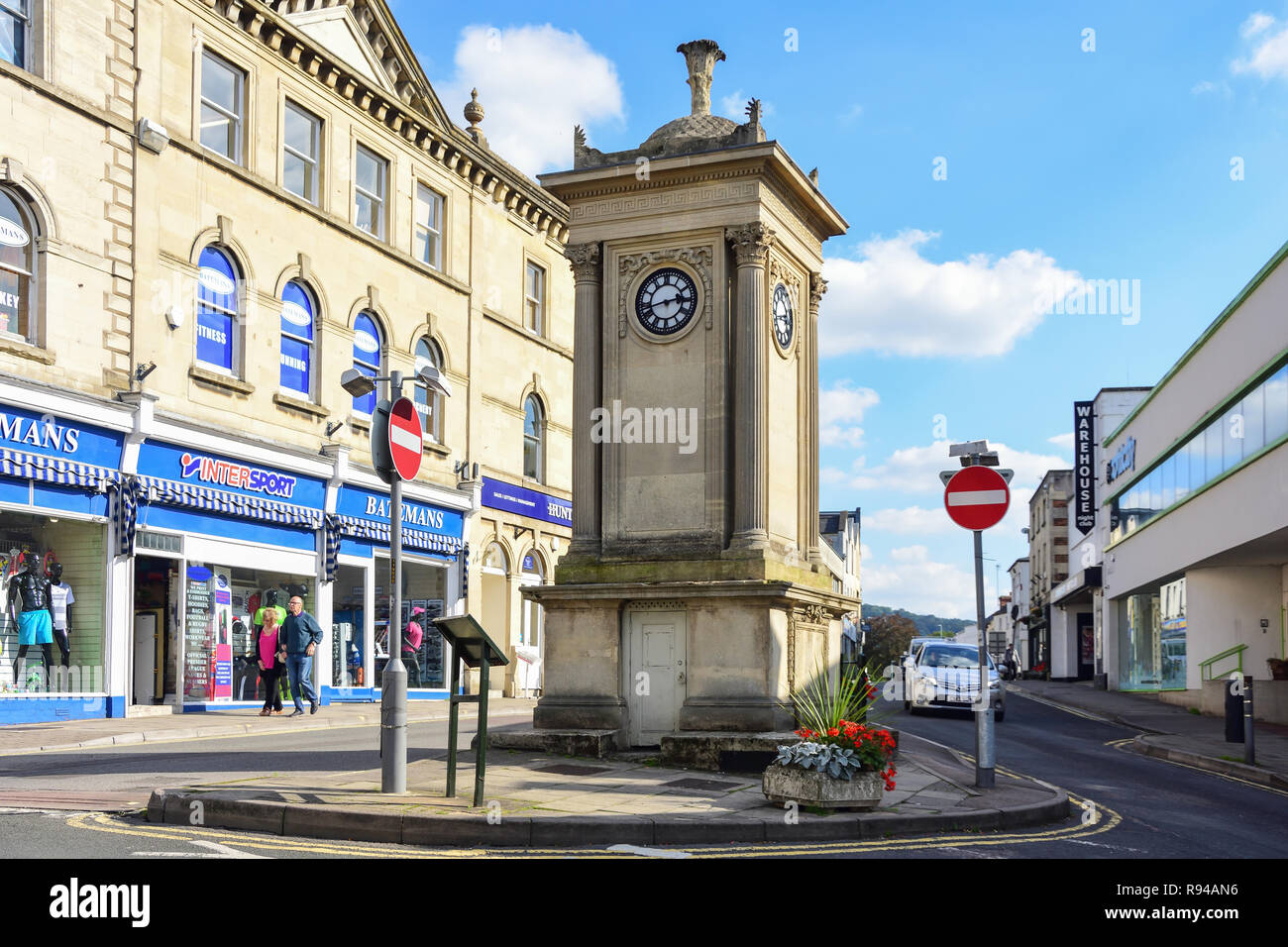Xix secolo William Thomas Sims clock tower, George Street, Stroud, Gloucestershire, England, Regno Unito Foto Stock
