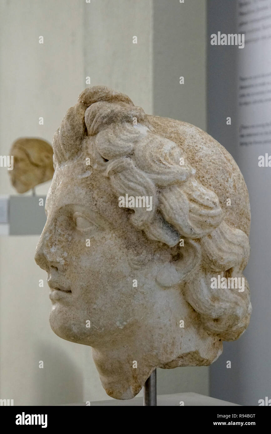Alessandro il Grande secondo ANNUNCIO di secolo, Museo Archeologico di Thasos è un museo situato in Limenas sull isola di Thasos, est della Macedonia, Grecia Foto Stock