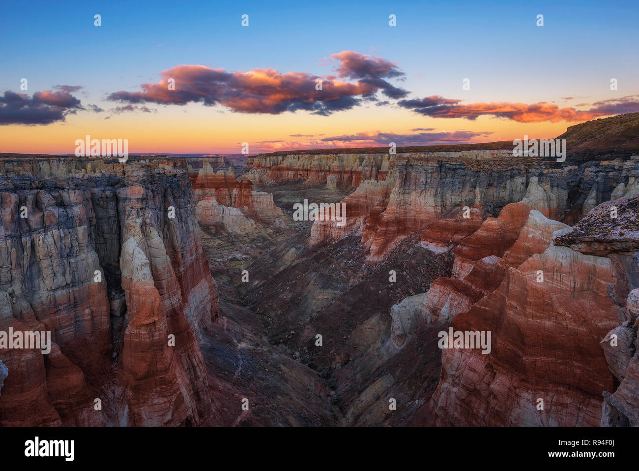 Tramonto a la miniera di carbone Canyon in Arizona Foto Stock