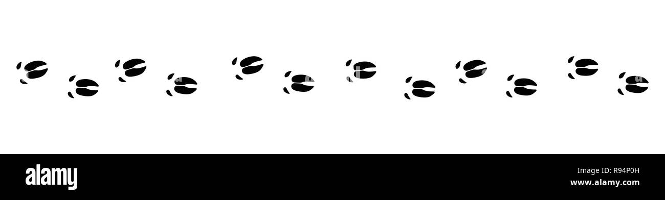 Tracce di maiale - icona nera illustrazione su sfondo bianco. Foto Stock
