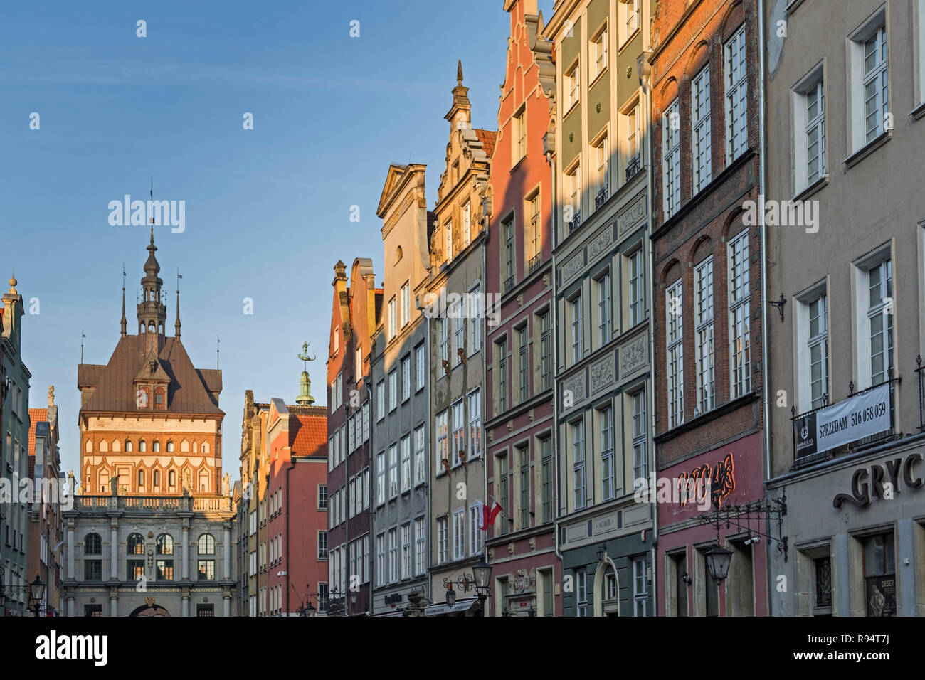 Dlugi Targ lungo Market street Danzica Polonia Polonia Foto Stock