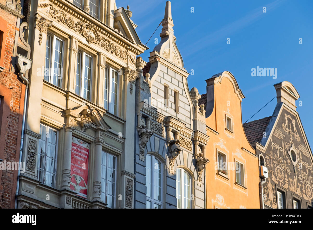 Dlugi Targ lungo Market street Danzica Polonia Polonia Foto Stock