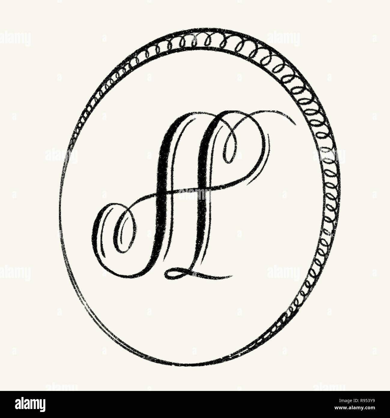 Elegante design del monogramma - Lettera A Foto Stock