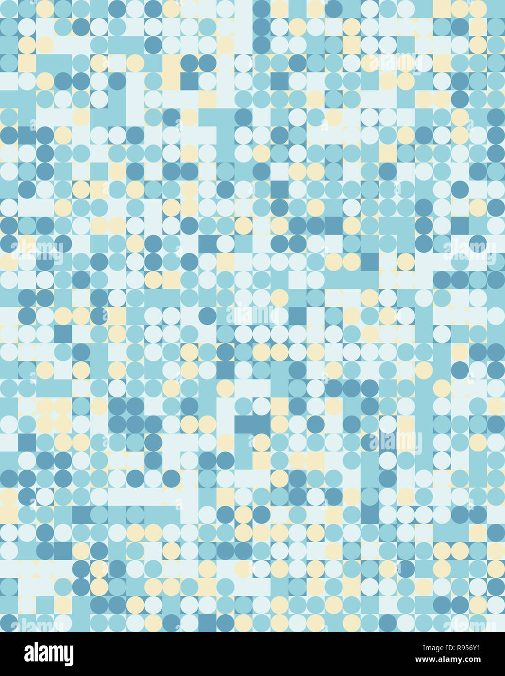 Vettore di Seamless pattern con quadrati colorati e cerchio, sfondo Foto Stock