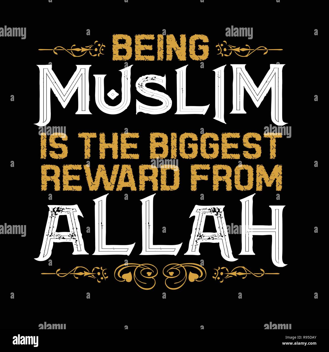 Preventivo musulmano e dicendo.essendo musulmano è il più grande Illustrazione Vettoriale