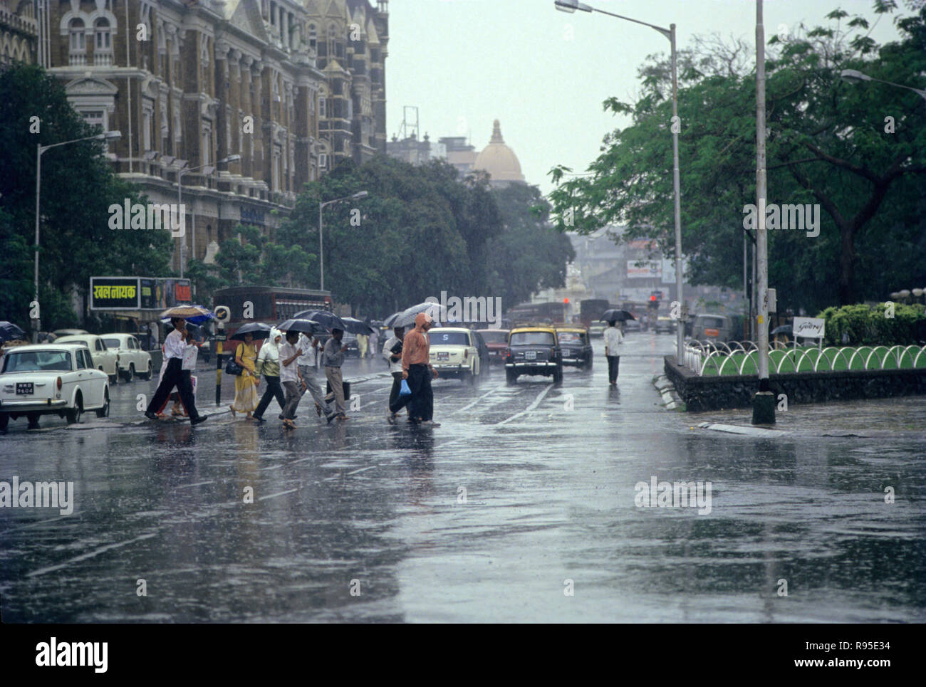 Pesanti piogge monsoniche, Bombay Bombay, Maharashtra, India Foto Stock