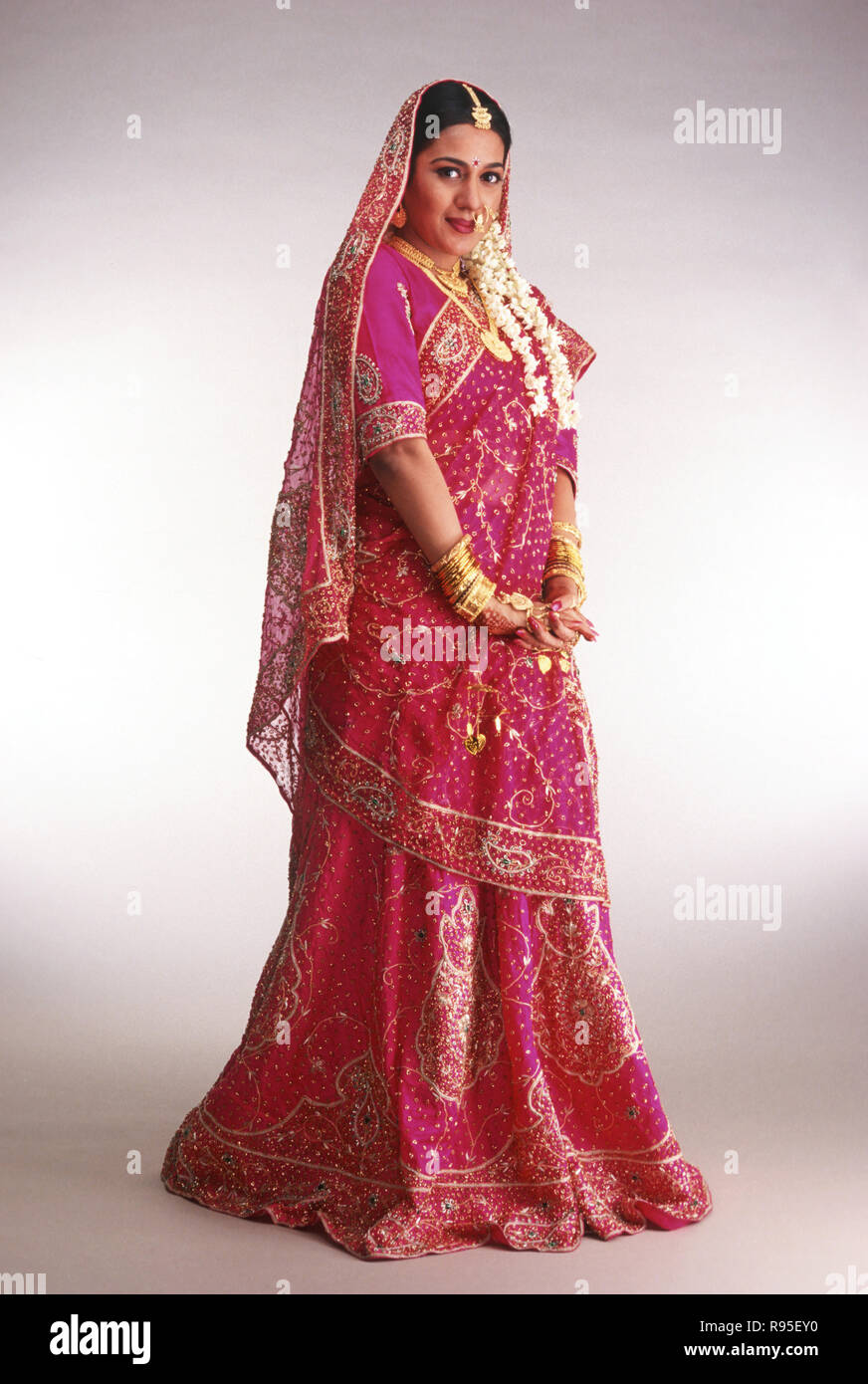 Sposa nel Punjab, India Foto Stock