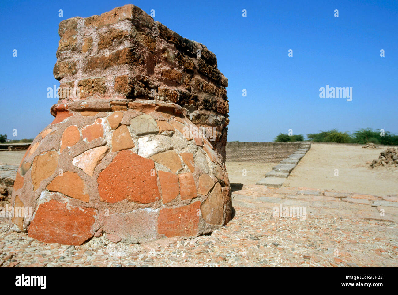 Indus civiltà Harappa Periodo, 2300 a 1700 BC, Lothal, Gujarat, India Foto Stock