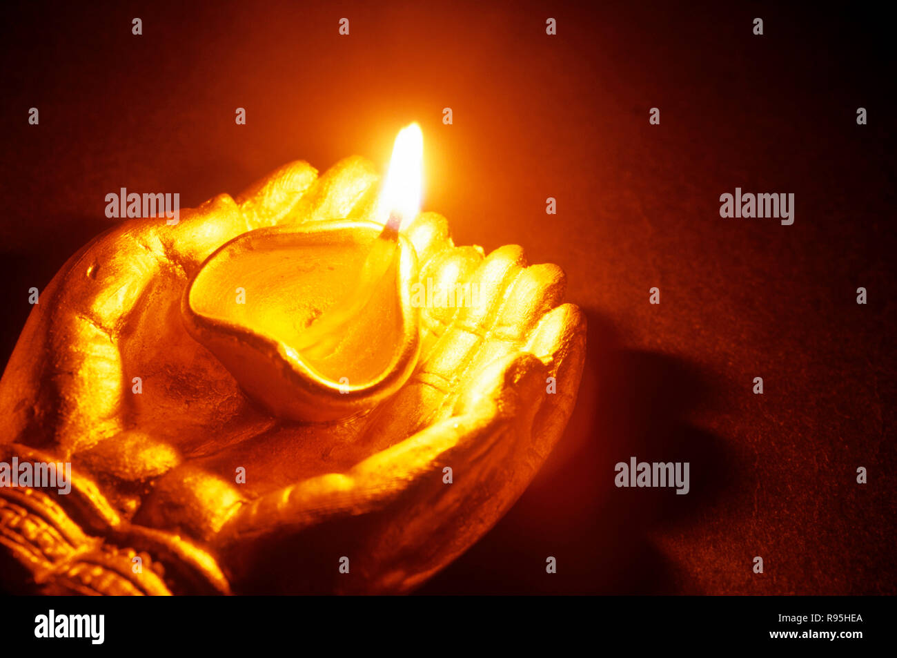 Lampada ad olio deepawali Diwali Festival, India Foto Stock
