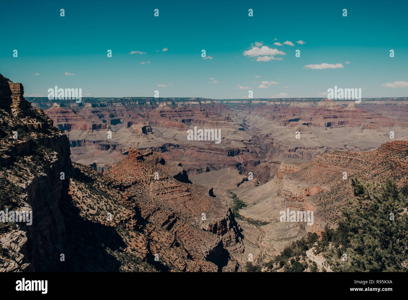 Una vista del Grand Canyon al Parco Nazionale del Grand Canyon in Arizona, Stati Uniti d'America Foto Stock
