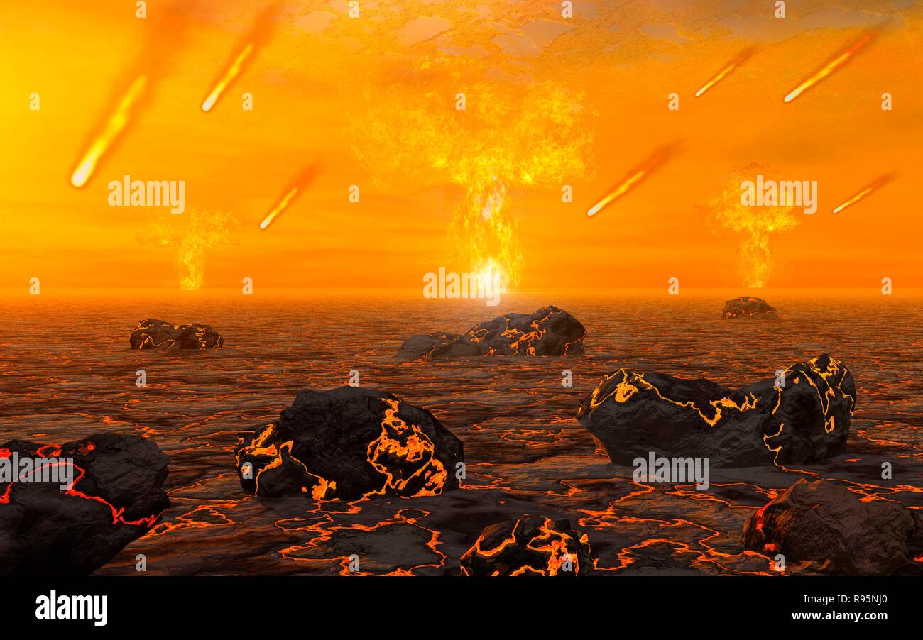 La nascita e la creazione del nuovo pianeta, eventualmente la messa a terra. Foto Stock