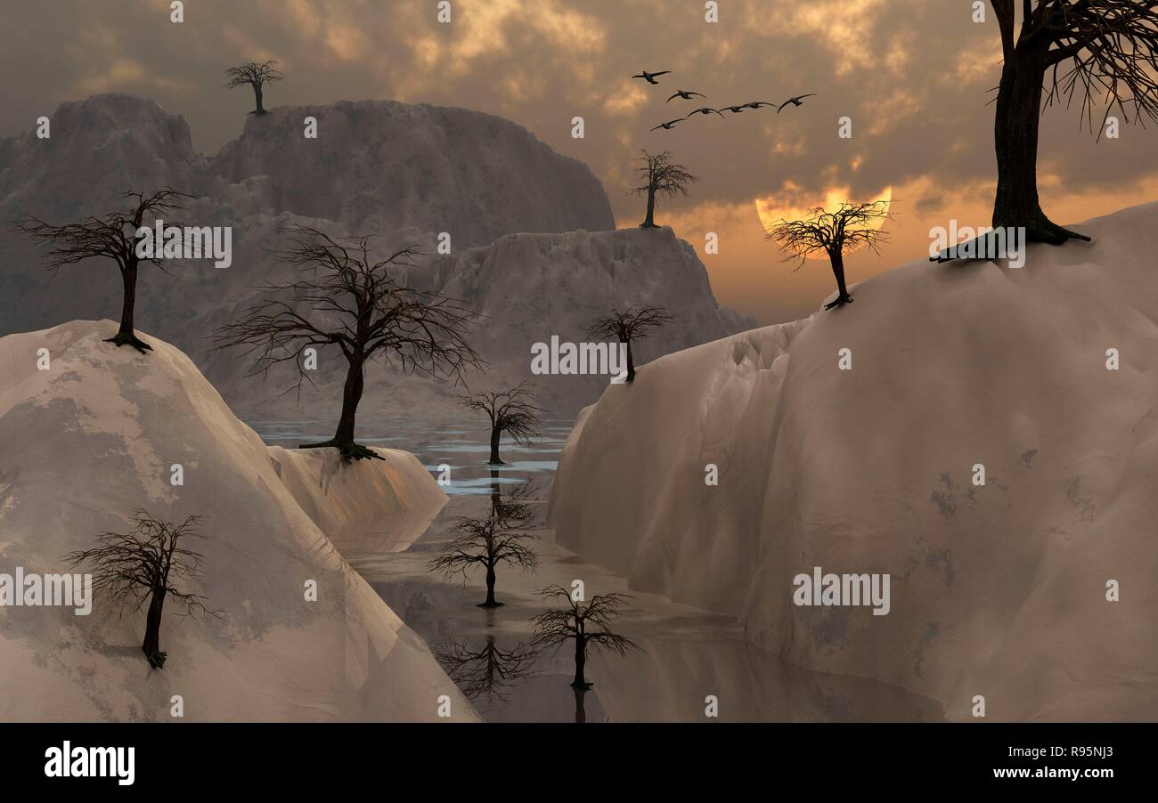 Un morente pianeta esanime Foto Stock