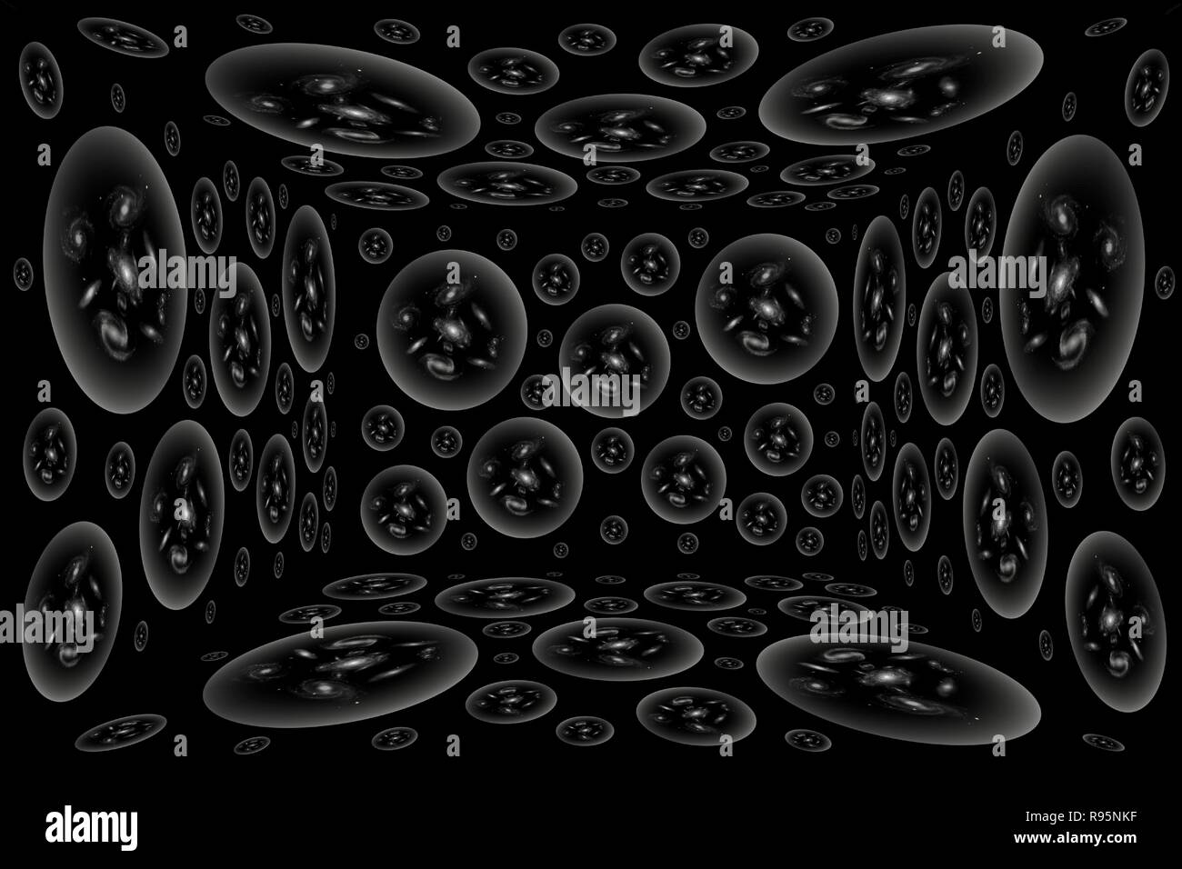 Numero infinito di universi Interdimensional, riempita con un numero infinito di galassie. Foto Stock