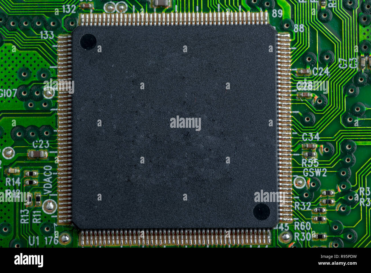 Close up di microchip per computer Foto Stock