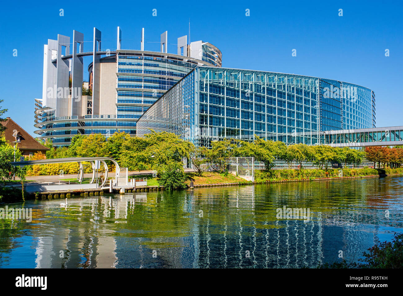 Edificio del Parlamento europeo a Strasburgo (Francia) Foto Stock