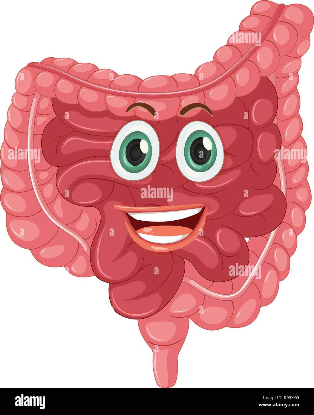 Un felice intestino sano illustrazione Illustrazione Vettoriale