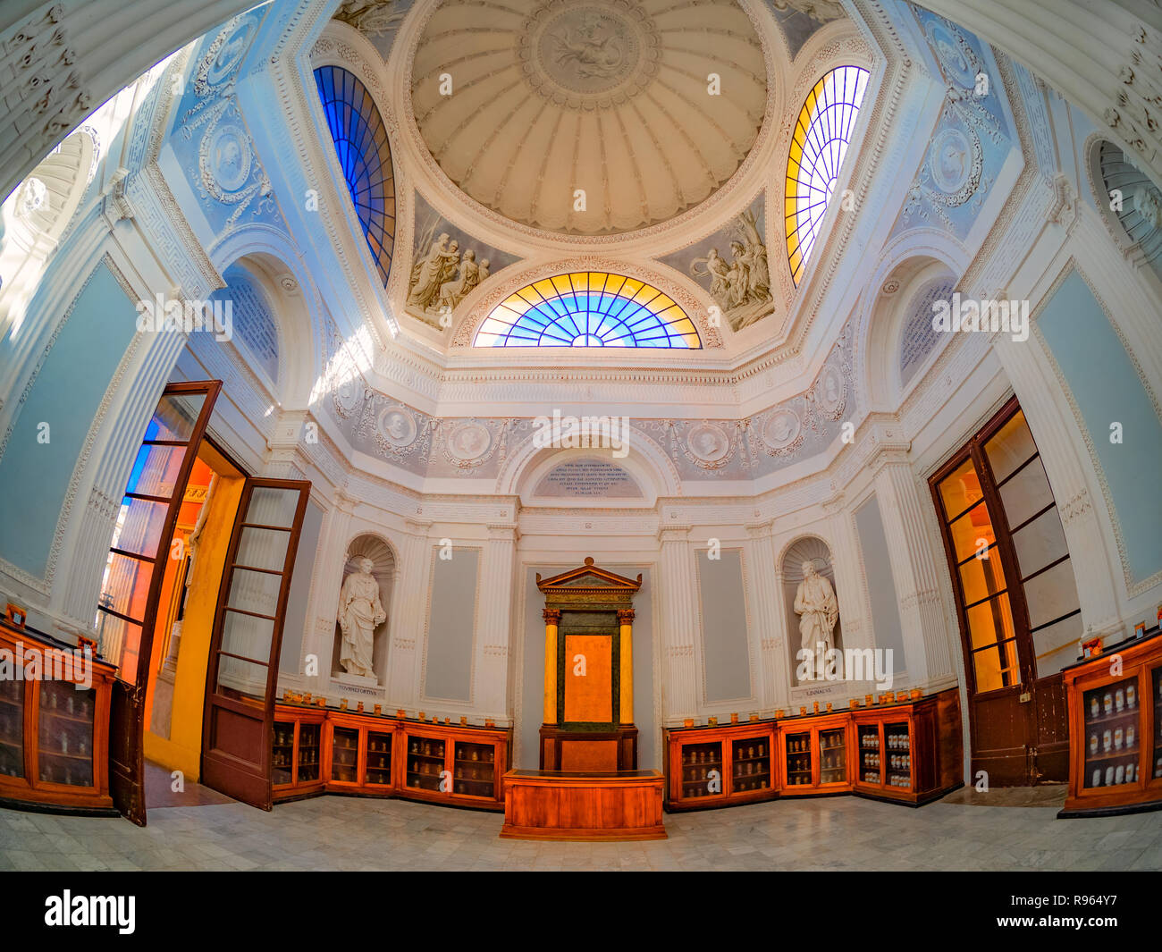 Palermo, Italia - 15 Settembre 2018: all'interno dell'edificio principale dell'Orto Botanico di Palermo, istituto di istruzione del Dipartimento di Botanica, Onu Foto Stock