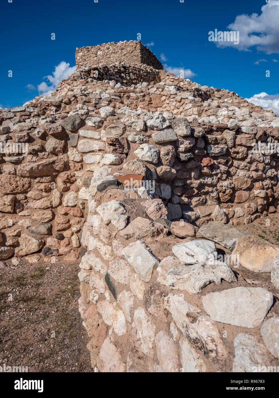 Southern Sinagua Indiani Pueblo rovine, Tuzigoot monumento nazionale, Clarkdale, Arizona. Foto Stock