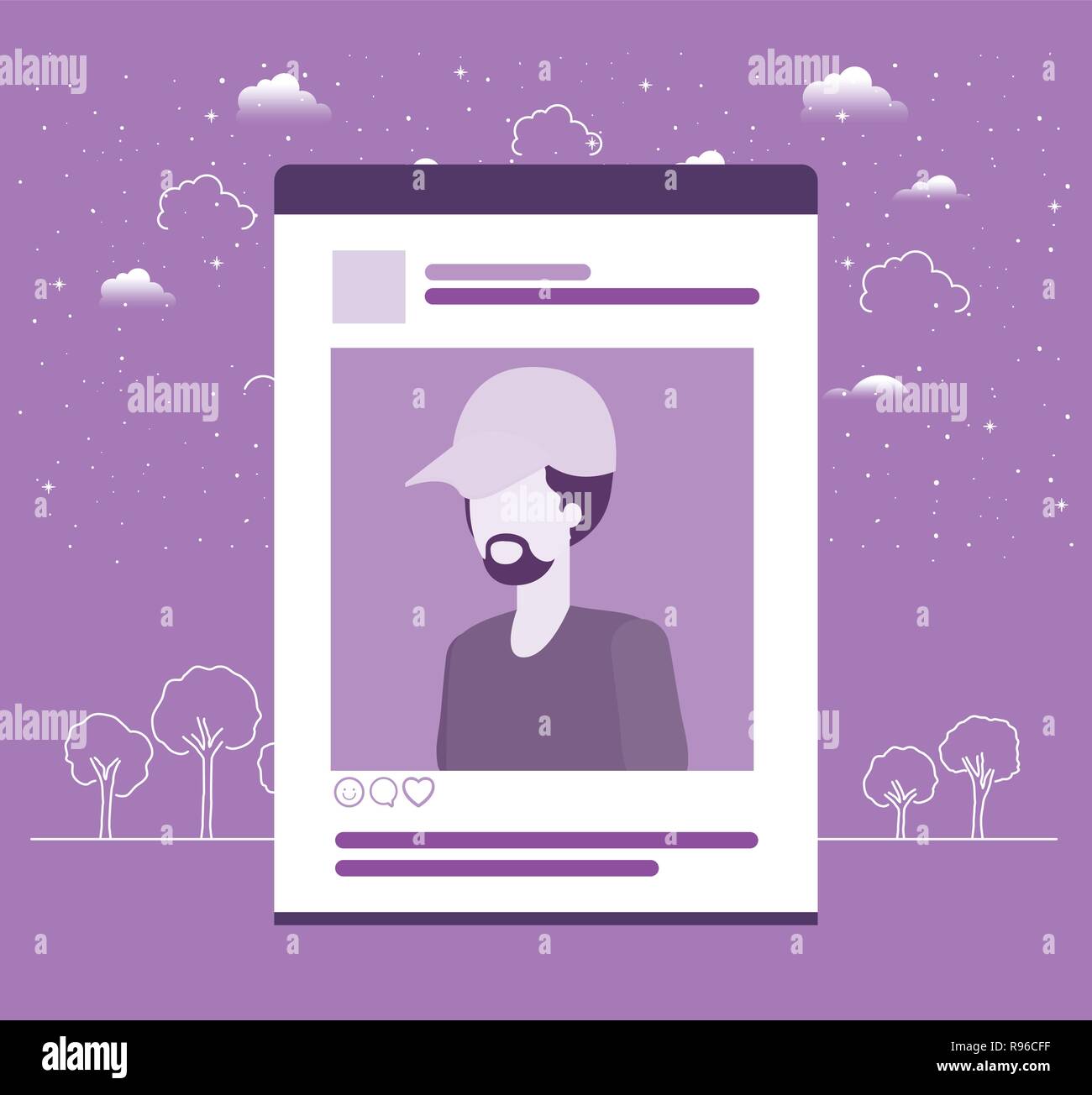 Immagine dell uomo nel modello di account Illustrazione Vettoriale