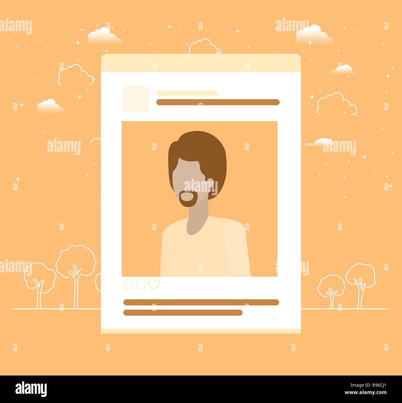 Immagine dell uomo nel modello di account Illustrazione Vettoriale