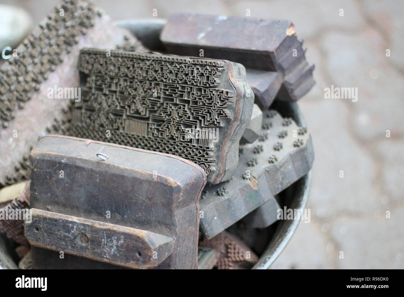 La stampa batik blocchi Foto Stock