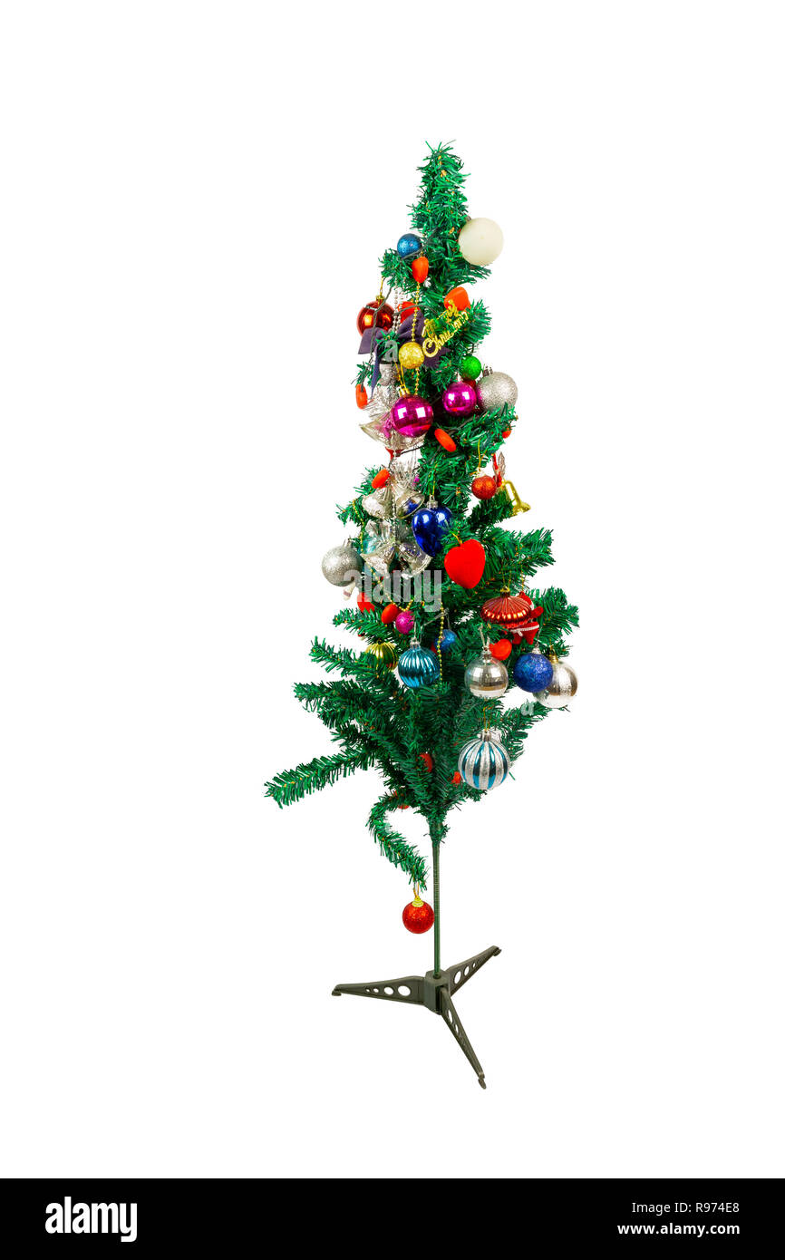 Bellissimo albero di natale isolato su uno sfondo bianco - Immagine Foto Stock