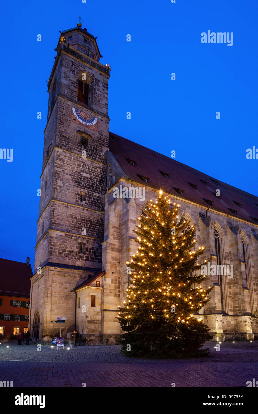 Natale, St. Georg Chiesa, Dinkelsbuhl, Germania Foto Stock