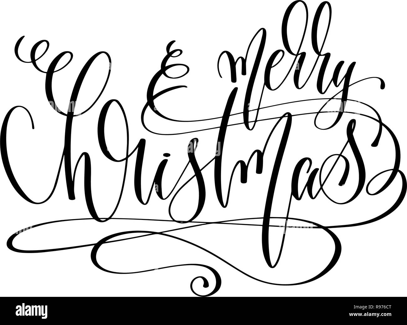 Buon Natale - scritte a mano il testo di iscrizione all'inverno holi Illustrazione Vettoriale