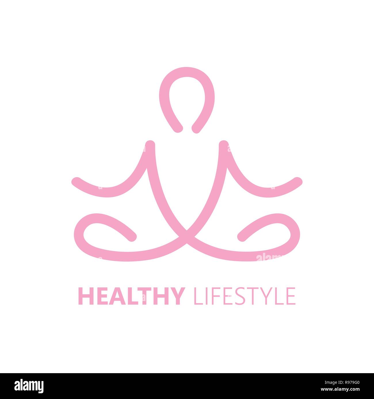 Uno stile di vita sano concetto meditazione e yoga illustrazione vettoriale EPS10 Illustrazione Vettoriale