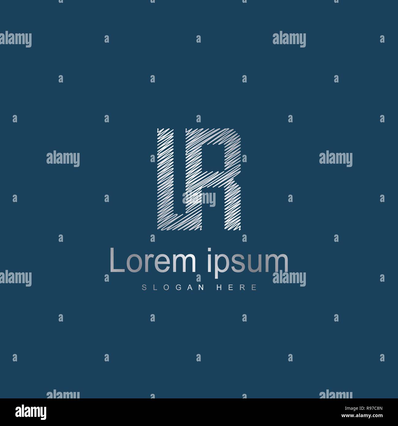 Lettera iniziale IR modello Logo Design Vettoriali. Lettera astratta logo design Illustrazione Vettoriale