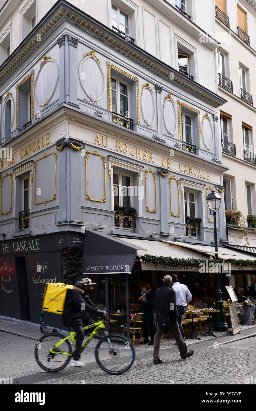 Au Rocher de Cancale - Rue Montorgueil - Parigi - Francia Foto Stock