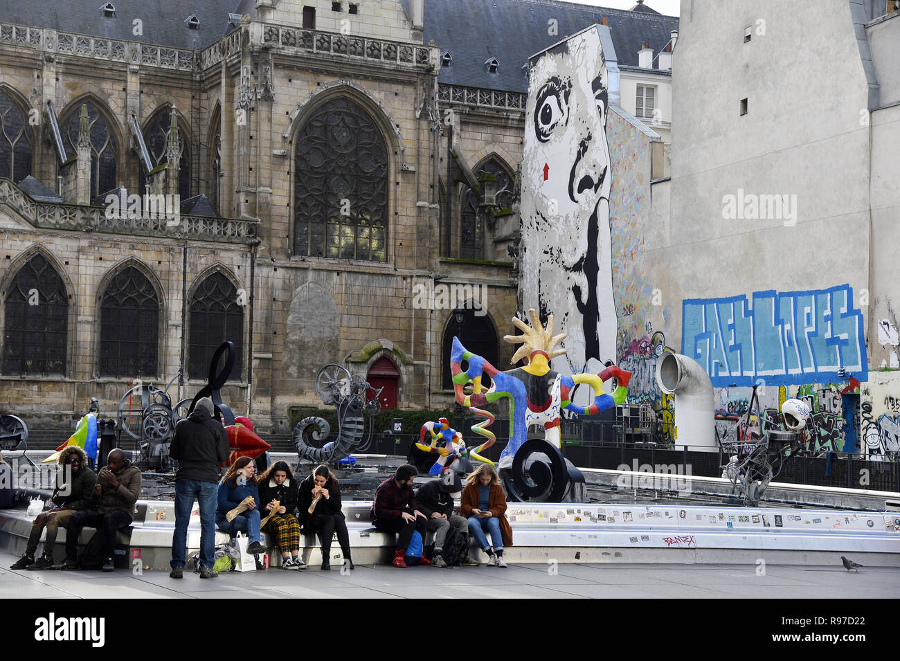 Fontana Stravinsky - Beaubourg - Parigi - Francia Foto Stock