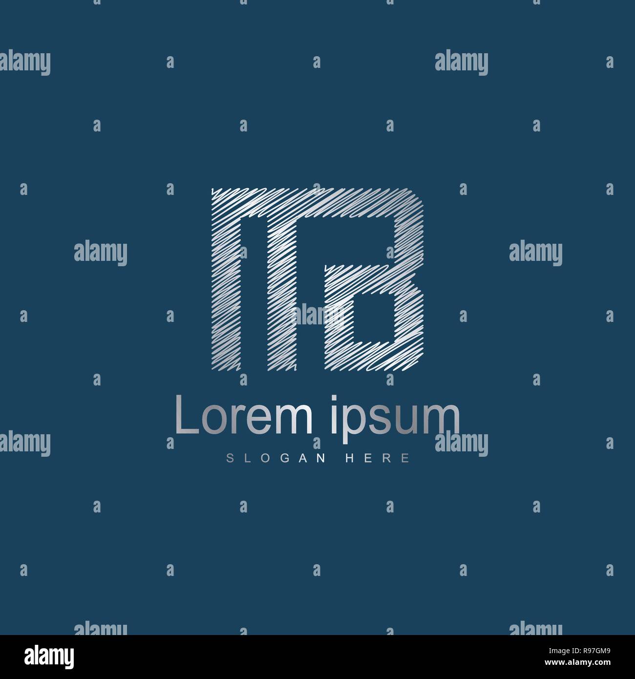 Lettera iniziale MB Modello Logo Design Vettoriali Illustrazione Vettoriale